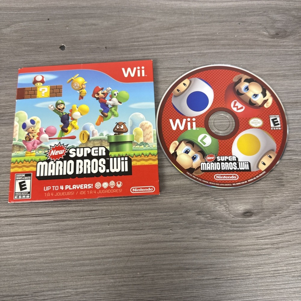 New Super Mario Bros. Wii (Nintendo Wii 2009) Complete In Box CIB Tested Working